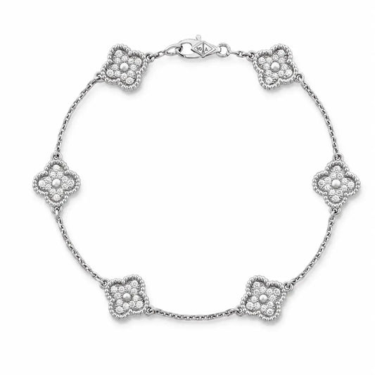 Van Cleef & Arpels Sweet Alhambra bracelet with six pavé-diamond motifs