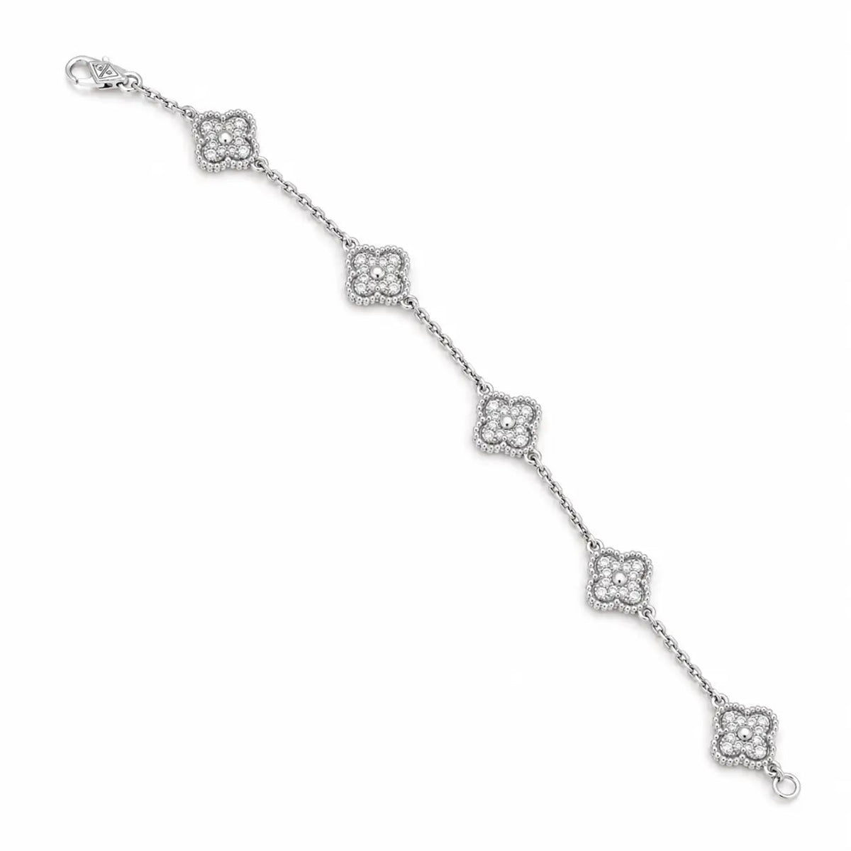 Van Cleef & Arpels Sweet Alhambra bracelet with six pavé-diamond motifs