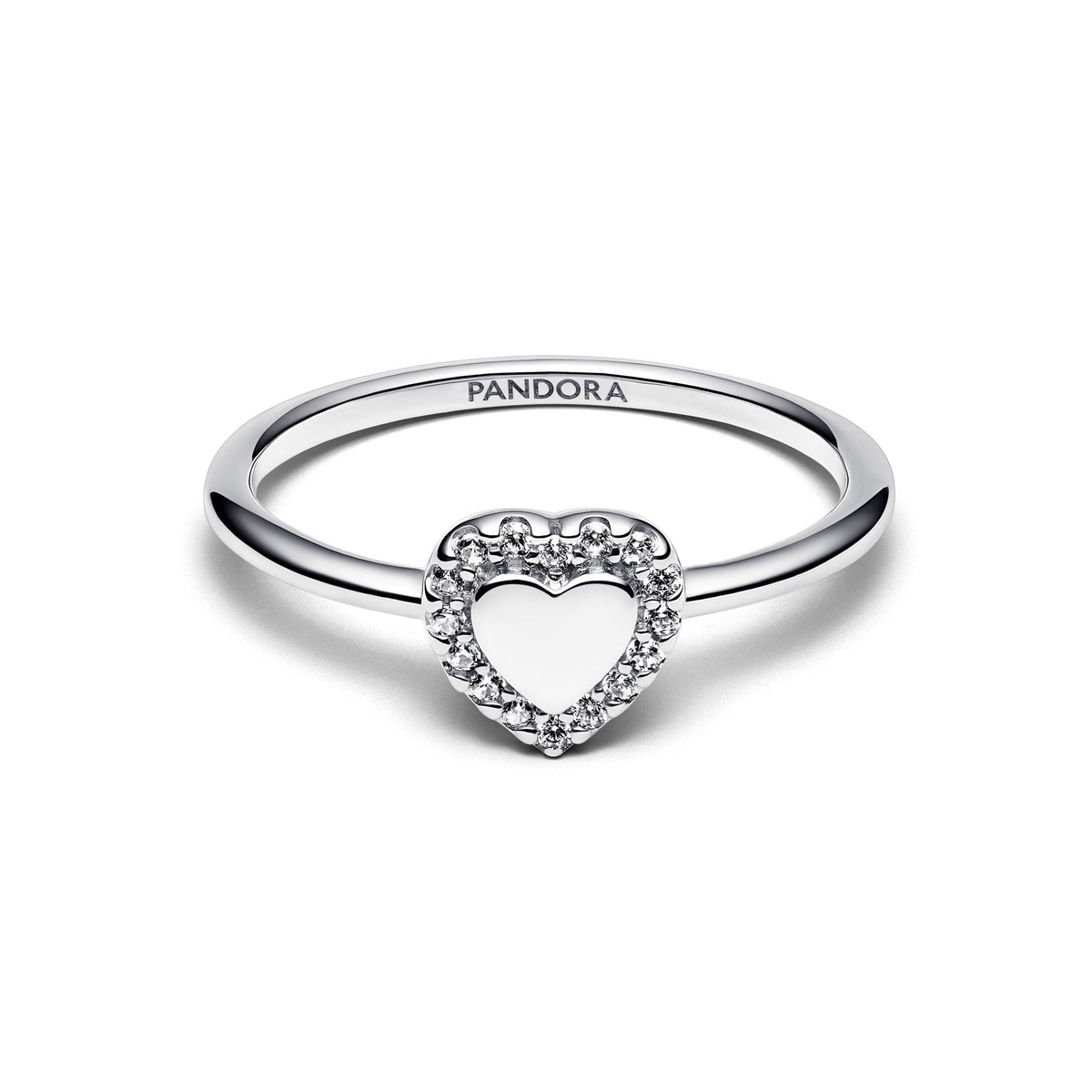 Pandora Engravable Heart Halo Ring