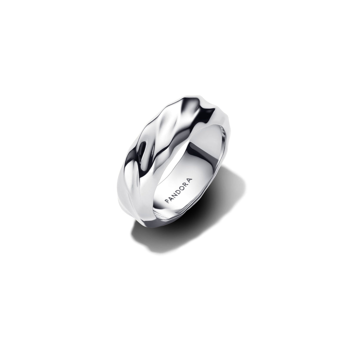 Pandora Rippled Wide Band Ring