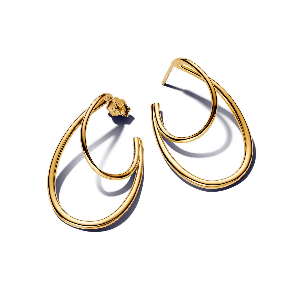 Pandora Organically Shaped Double Hoop Earrings