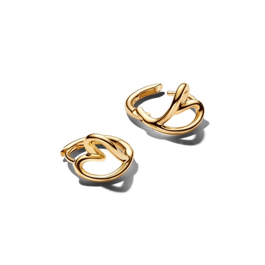Pandora Organically Shaped Heart Small Hoop Earrings