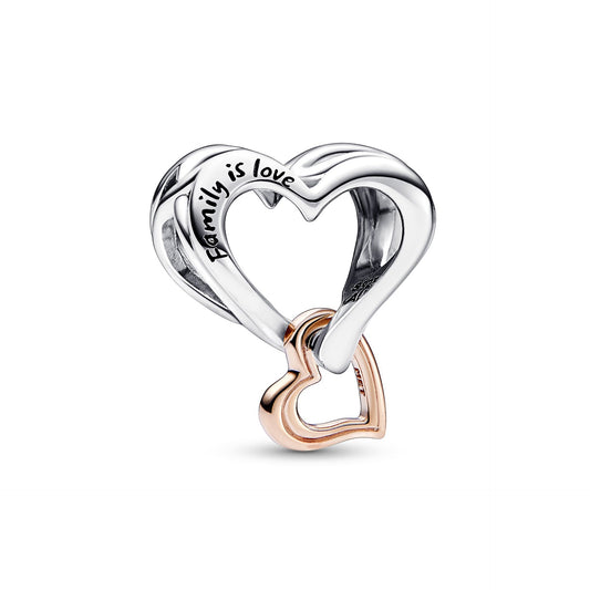 Two-tone Openwork Infinity Heart Charm