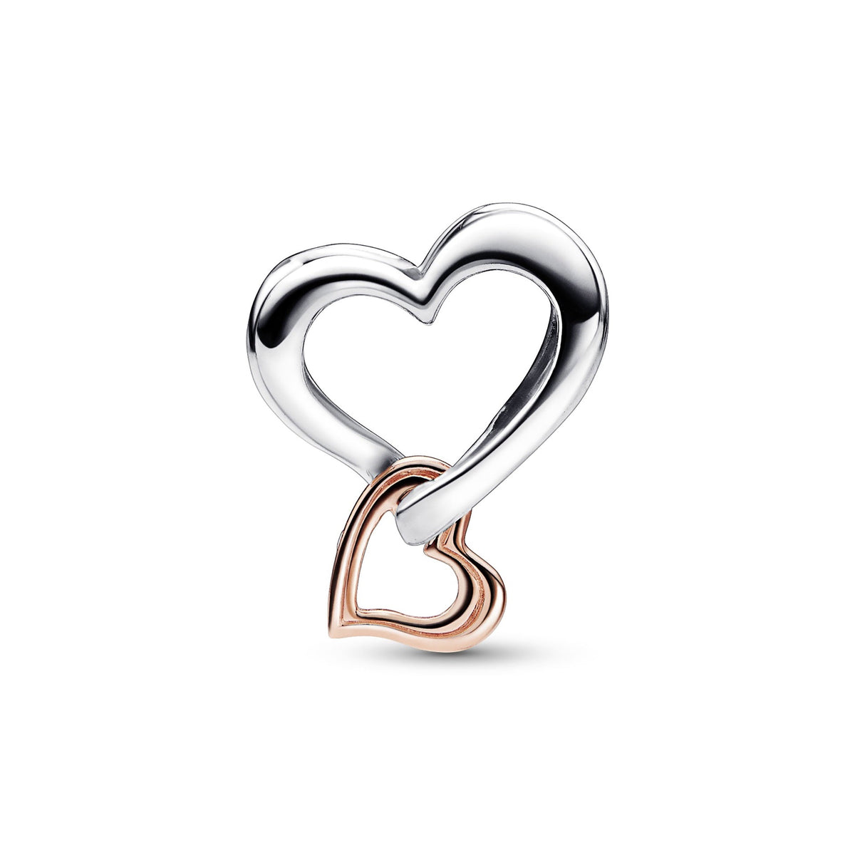 Two-tone Openwork Infinity Heart Charm