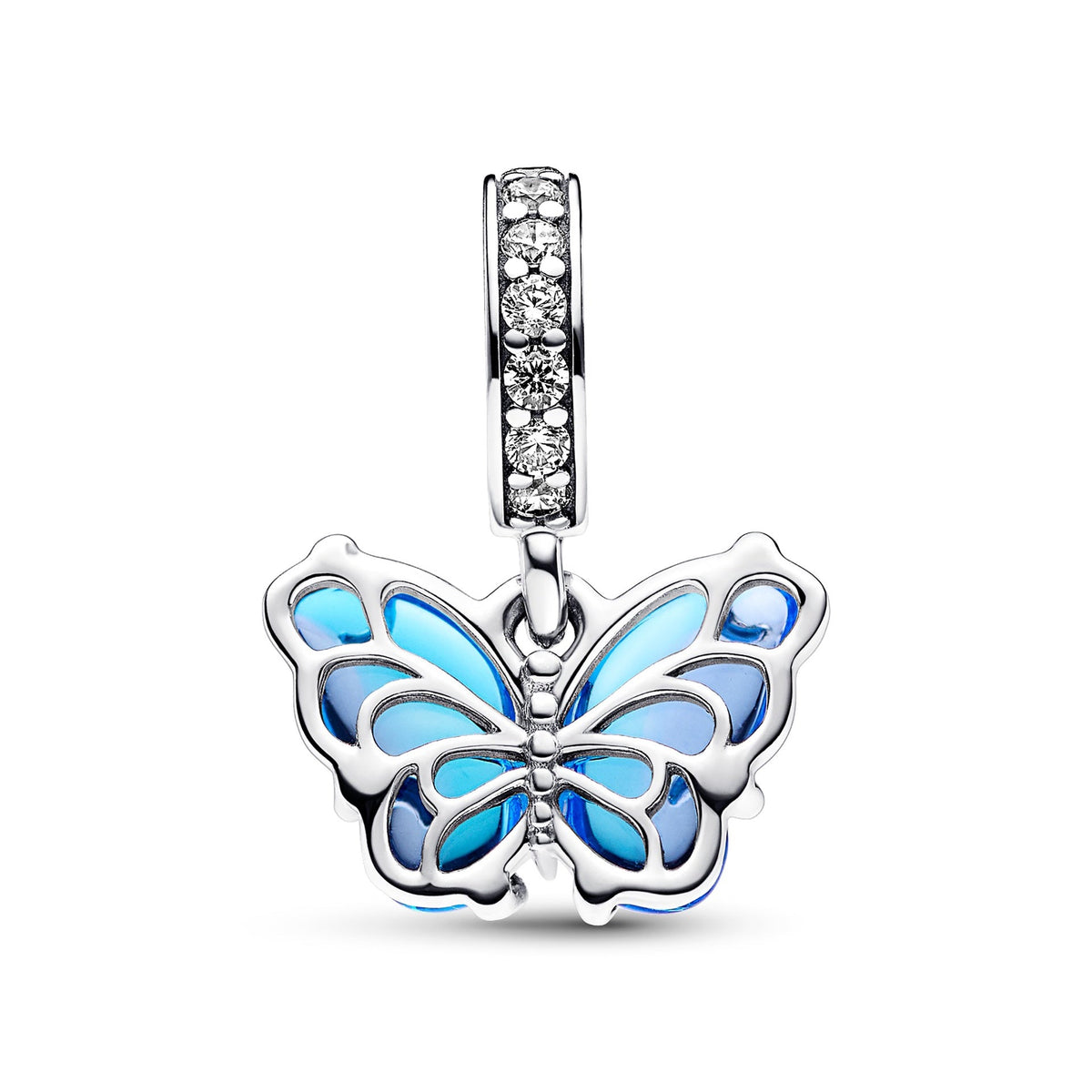 Blue Murano Glass Butterfly Dangle Charm