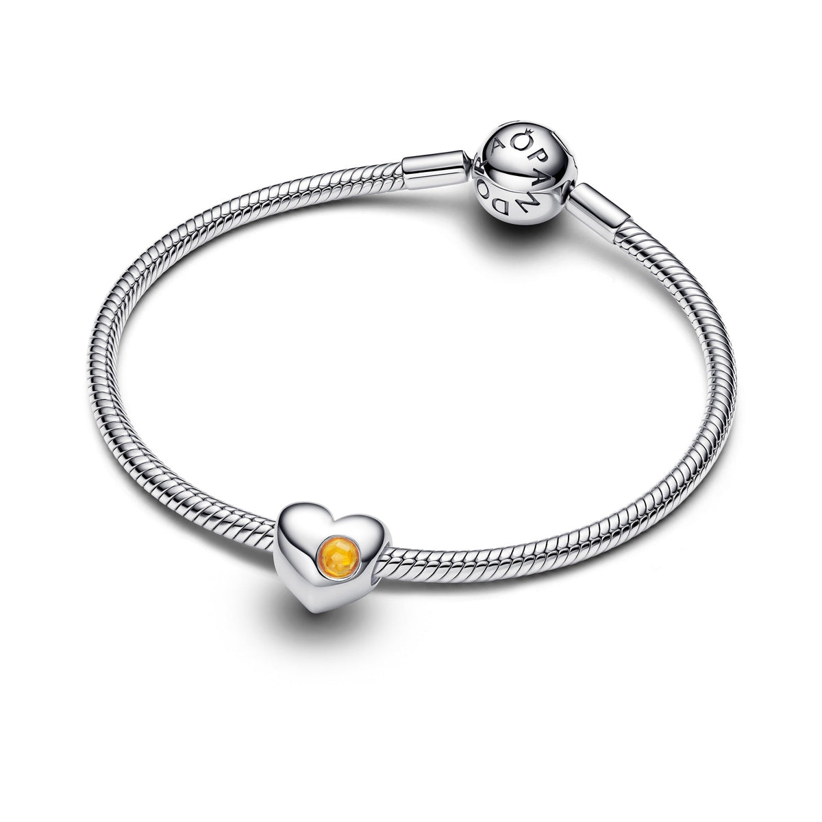 Pandora Engravable Honey Stone Heart Charm