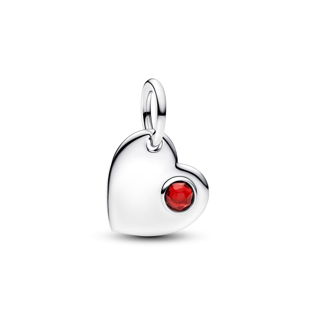 Pandora January Engravable Heart Red Stone Dangle Charm
