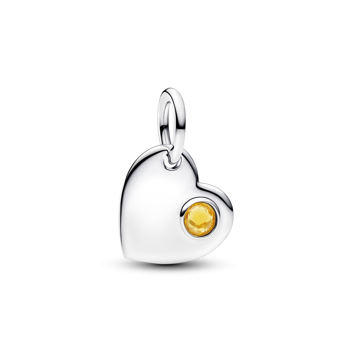 Pandora November Engravable Heart Honey Stone Dangle Charm