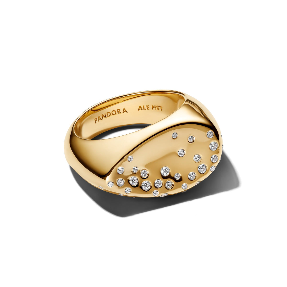 Pandora Stone-Set Oval Domed Signet Ring