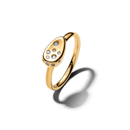 Pandora Small Stone-Set Oval Signet Ring