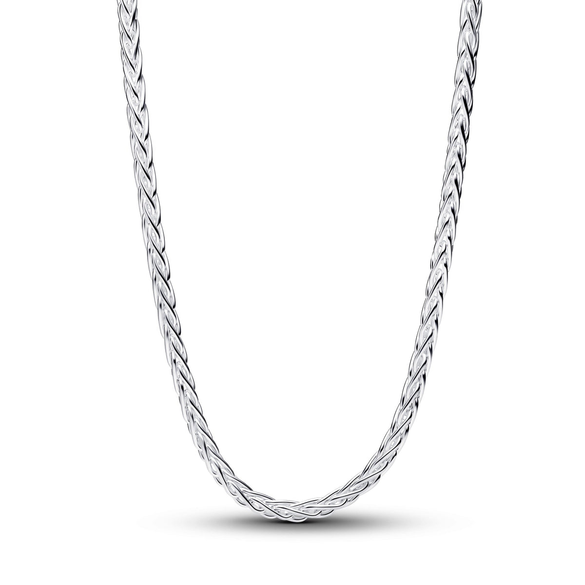 Pandora Pavé Clasp Foxtail Chain Charm Necklace