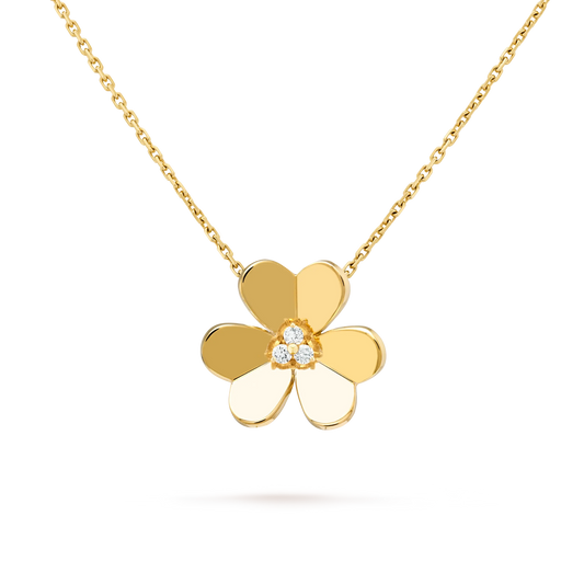 Van Cleef & Arpels Frivole Collection Three-Petal Flower Diamond Necklace