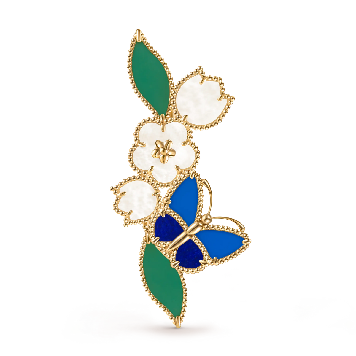 Van Cleef & Arpels Lucky Spring collection butterfly and flower brooch