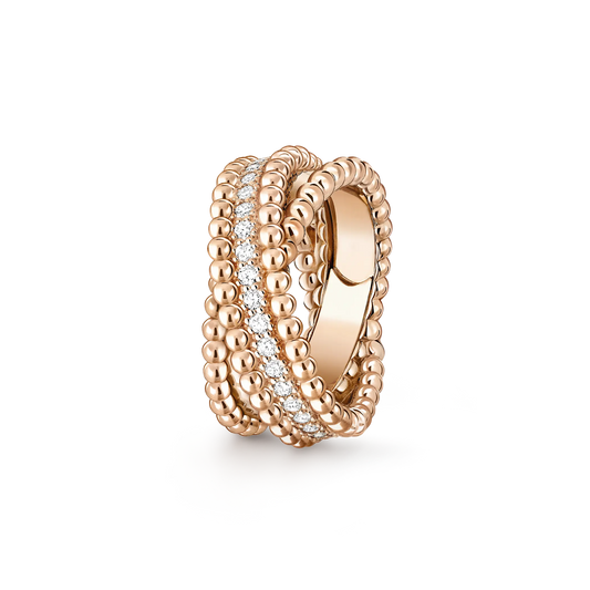 Van Cleef & Arpels Perlée Diamonds Duo collection double-ring diamond ring
