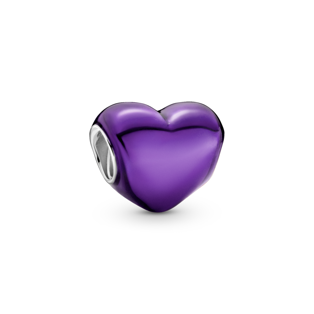 Pandora Metallic Purple Heart Charm