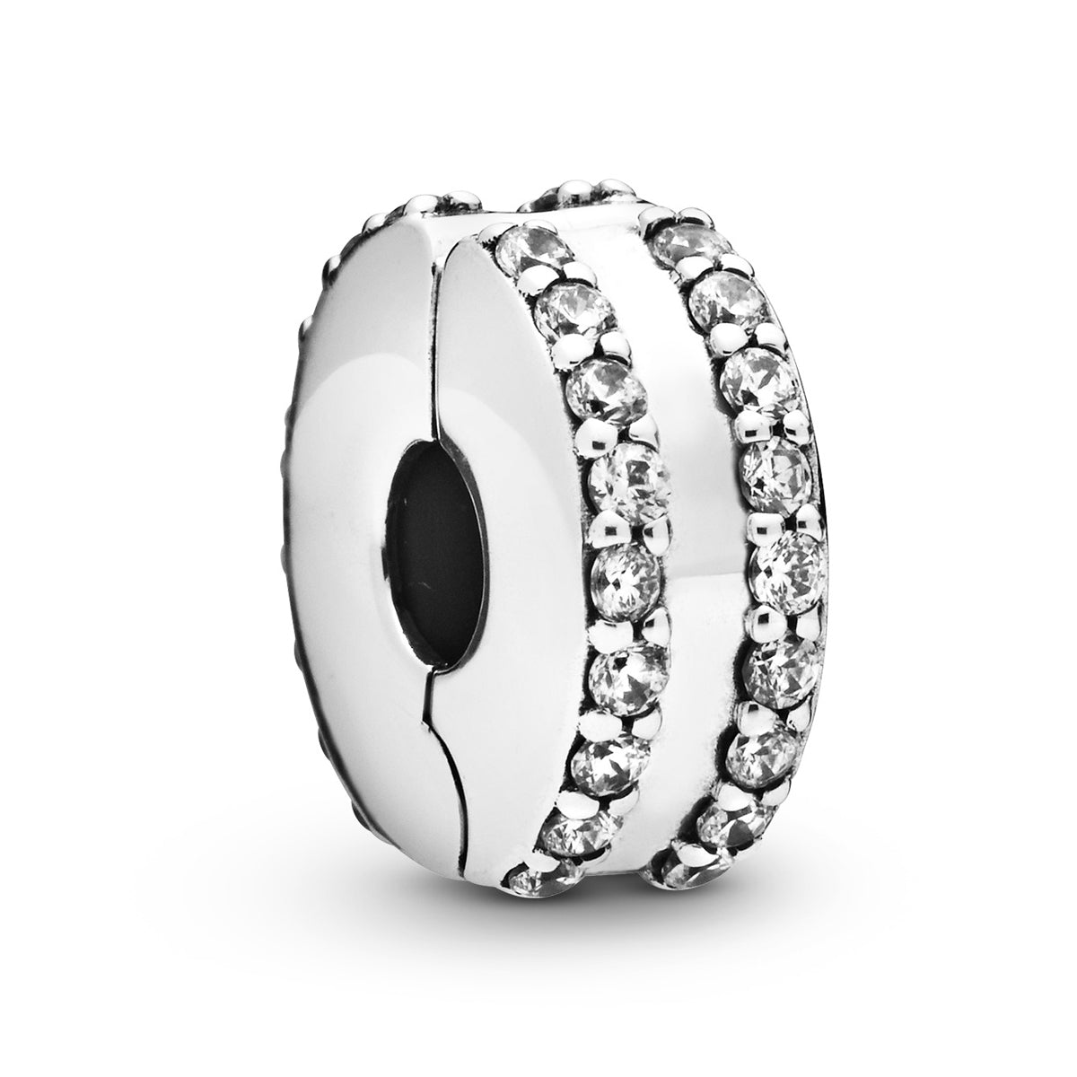 Pandora Double Lined Pavé Clip Charm