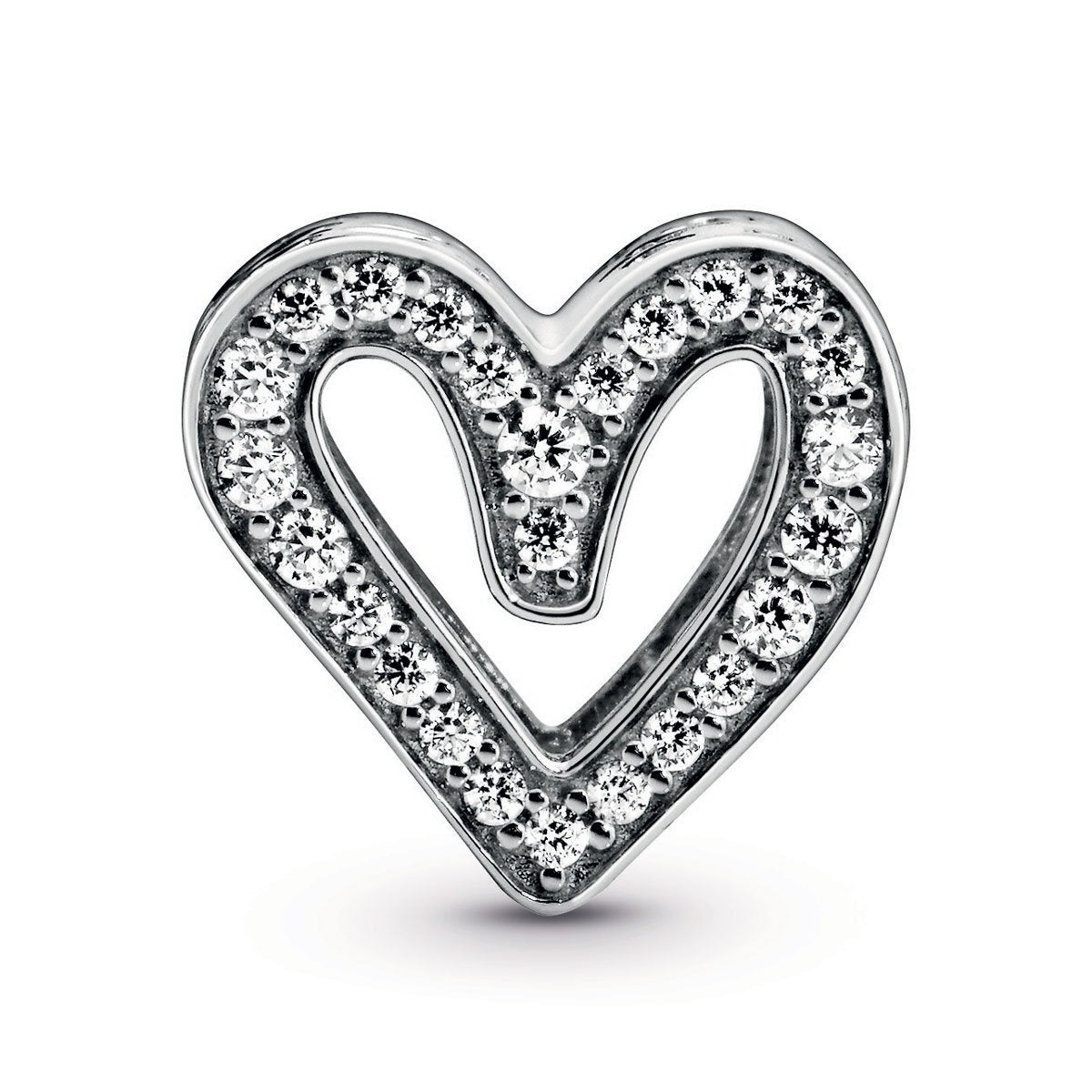 Pandora Sparkling Freehand Heart Charm