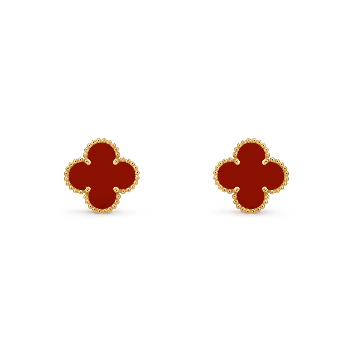 Van Cleef & Arpels Vintage Alhambra Collection Carnelian Four-Leaf Clover Earrings
