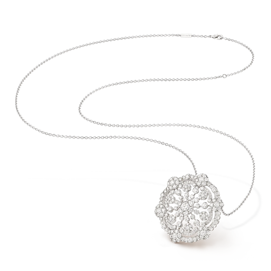 Van Cleef & Arpels Snowflake collection platinum diamond necklace